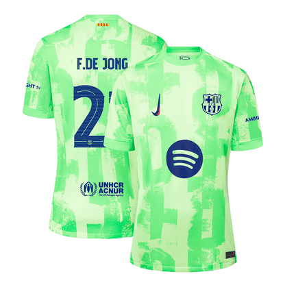 Barcelona Tredjeställ Fotbollströja F.DE JONG #21 2024/25 Premium