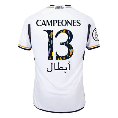 Real Madrid Hemma Fotbollströja CAMPEONES #13 2023/24 Autentisk