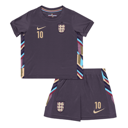 England Borta Fotbollströja BELLINGHAM #10 Euro 2024 
Fotbollssats Barn