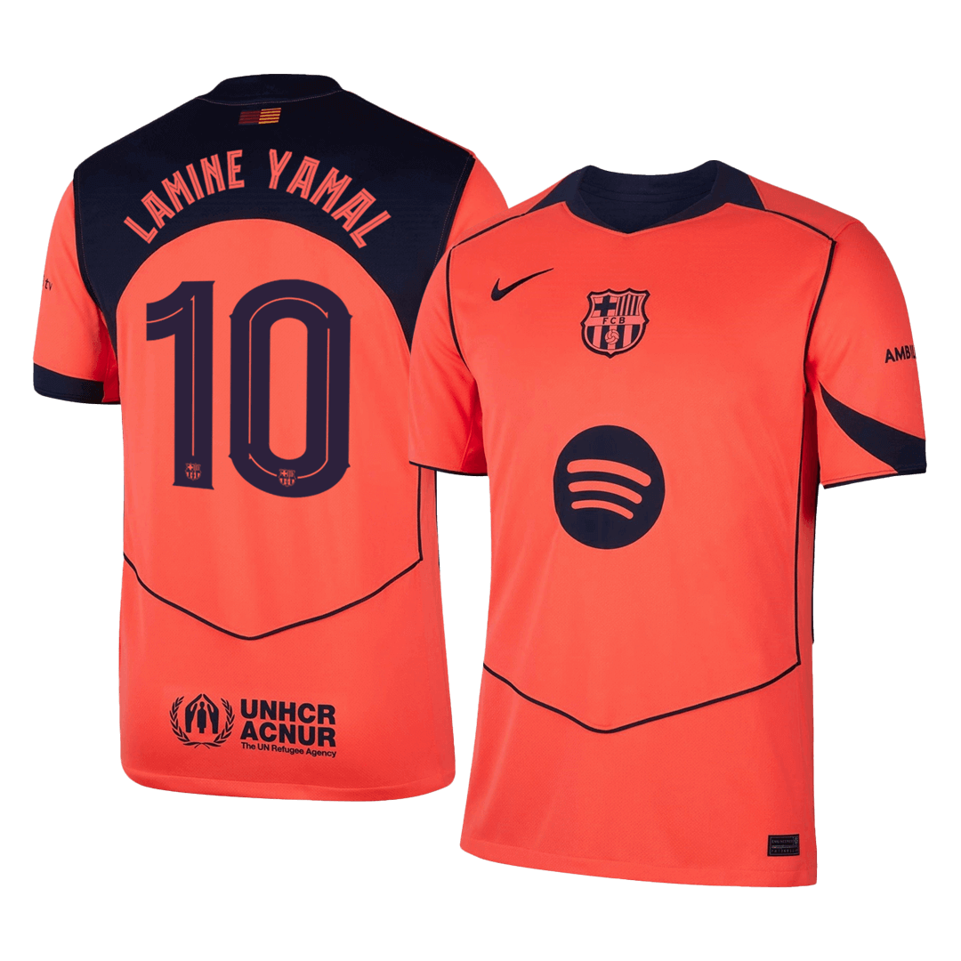 Barcelona Tröja LAMINE YAMAL #10 2025/26 Tredje Orange - UCL-2