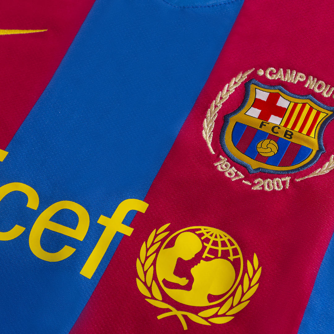 Retro Barcelona Hemma Fotbollströja 2007/08-årsjubileum