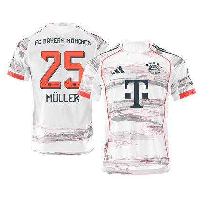 MÜLLER #25 Bayern Munich Borta Tröja 2025/26 Autentisk