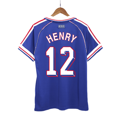 Retro HENRY #12 Frankrike Hemma fotbollströjor 1998