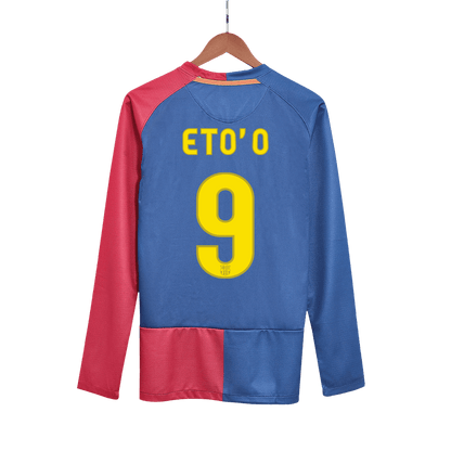 Retro Barcelona Hemma Fotbollströja ETO'O #9 2008/09 långärmad - UCL Final