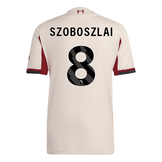 Liverpool Tröja SZOBOSZLAI #8 2025/26 Borta Autentisk Vit