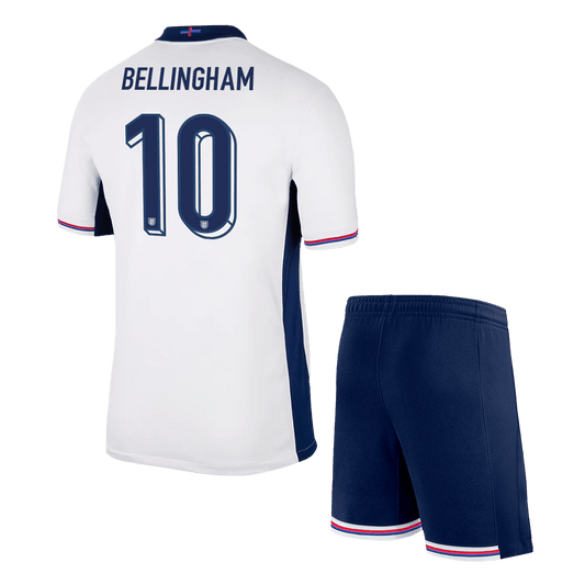 England Hemma Fotbollströja BELLINGHAM #10 Euro 2024 
Fotbollssats Barn