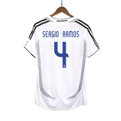 Retro Real Madrid Hemma Fotbollströja SERGIO RAMOS #4 2006/07