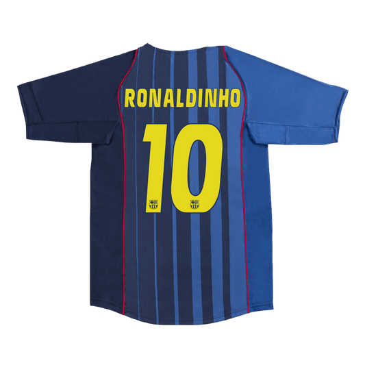 Retro Barcelona Borta Fotbollströja RONALDINHO #10 2004/05