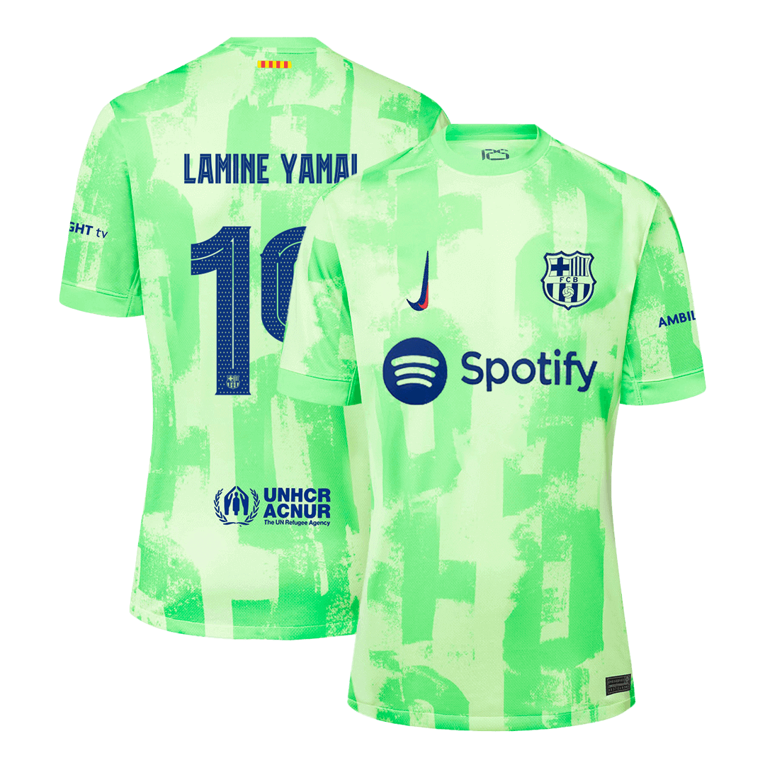 Barcelona Tredjeställ Fotbollströja LAMINE YAMAL #19 2024/25 Premium - UCL