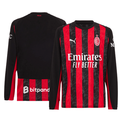 AC Milan Tröja 2025/26 Hemma Långärmad Röd & Svart-2