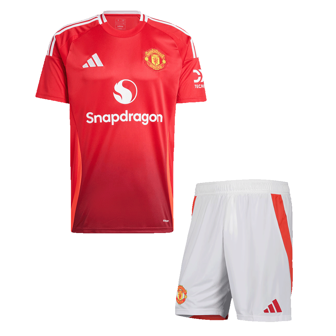 Men's Manchester United Home Football Shirt Kit (Shirt+Shorts) 2024/25 Football Kit UK