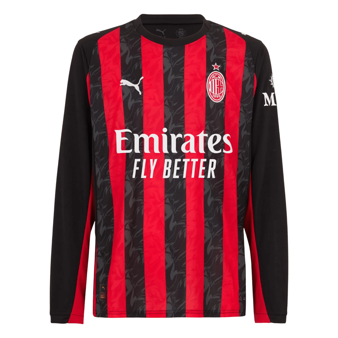 AC Milan Tröja 2025/26 Hemma Långärmad Röd & Svart