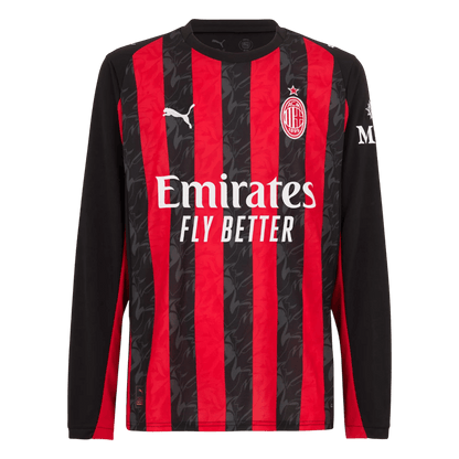 AC Milan Tröja 2025/26 Hemma Långärmad Röd & Svart