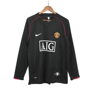 Retro Manchester United Borta Fotbollströja 2007/08 långärmad