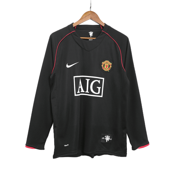 Retro Manchester United Borta Fotbollströja 2007/08 långärmad