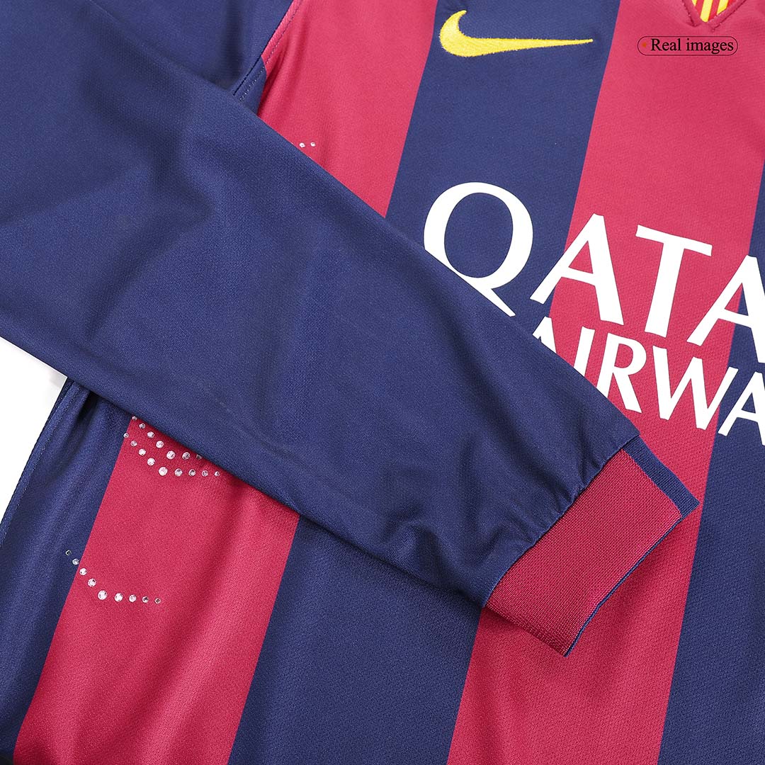 Retro Barcelona Hemma Fotbollströja SUÁREZ #9 2014/15 långärmad - Bild 6