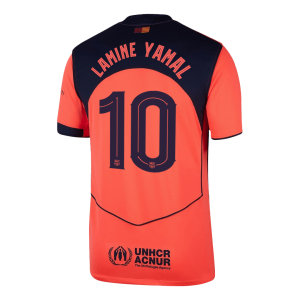 Barcelona Tröja LAMINE YAMAL #10 2025/26 Tredje Orange - UCL