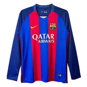 Retro Barcelona Hemma Fotbollströja 2016/17 långärmad
