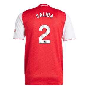 Arsenal Tröja SALIBA #2 2025/26 Hemma Autentisk Röd