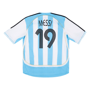 MESSI #19 Argentina Hemma Fotbollströjor 2006 Retro