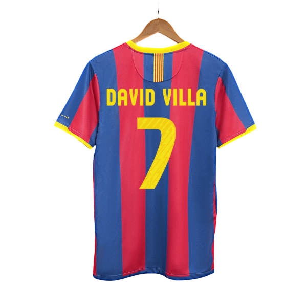 Retro Barcelona Hemma Fotbollströja DAVID VILLA #7 2010/11