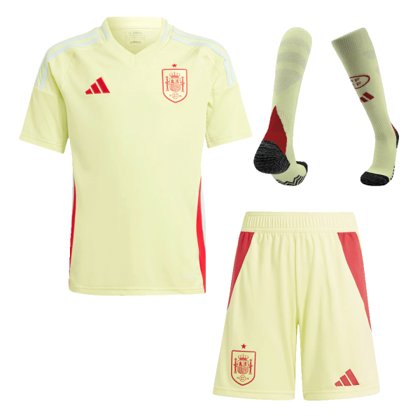 Spanien Borta Fotbollströja Euro 2024 
Fotbollssats Barn