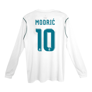 Retro Real Madrid Hemma Fotbollströja MODRIĆ #10 2017/18 långärmad
