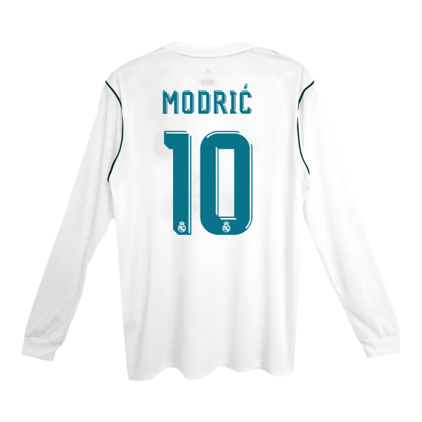Retro Real Madrid Hemma Fotbollströja MODRIĆ #10 2017/18 långärmad