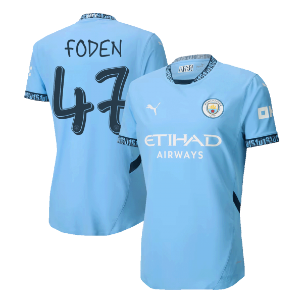 Manchester City Hemma Fotbollströja FODEN #47  Autentisk - UCL