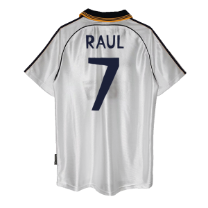 Retro Real Madrid Hemma Fotbollströja RAUL #7 1998/00