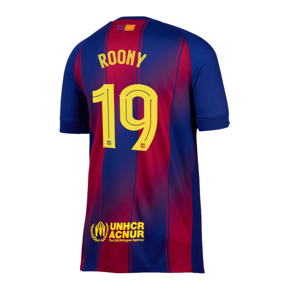 Barcelona Tröja ROONY #19 2025/26 Hemma Röd/Blå - UCL