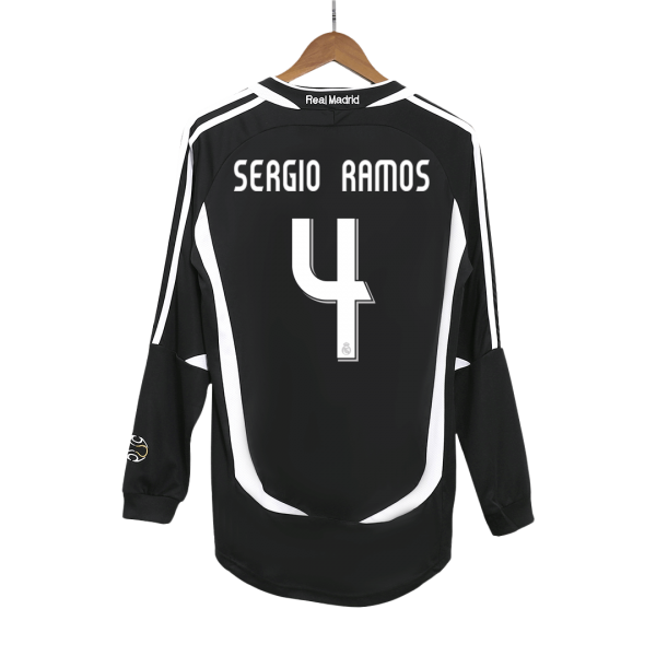 Retro Real Madrid Borta Fotbollströja SERGIO RAMOS #4 2006/07 långärmad