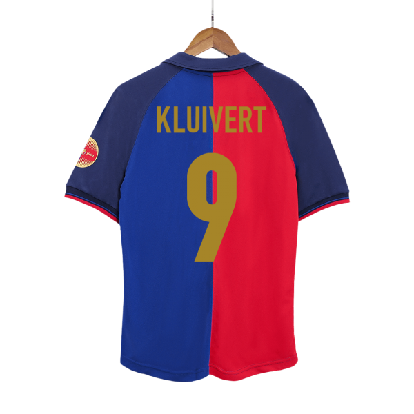 Retro Barcelona Hemma Fotbollströja KLUIVERT #9 1999/00 - 100-årsjubileum