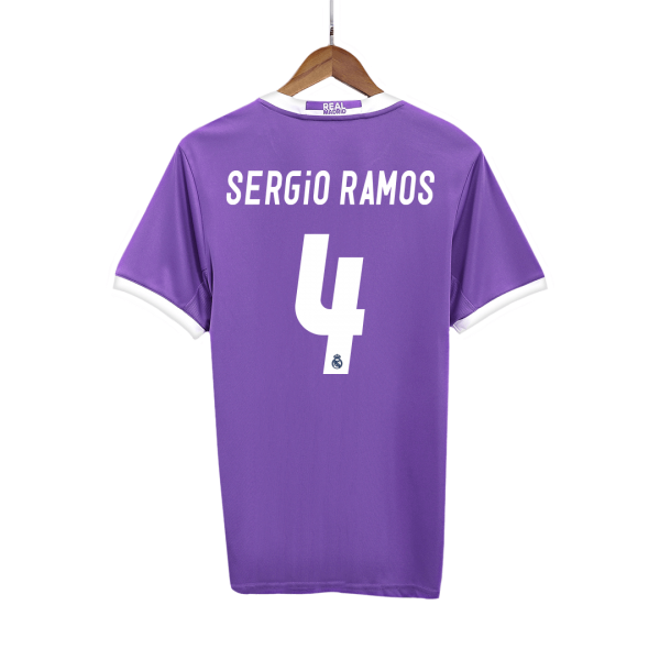 Retro Real Madrid Borta Fotbollströja SERGIO RAMOS #4 2016/17