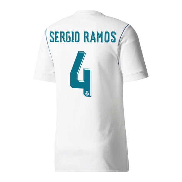 Retro Real Madrid Hemma Fotbollströja SERGIO RAMOS #4 2017/18
