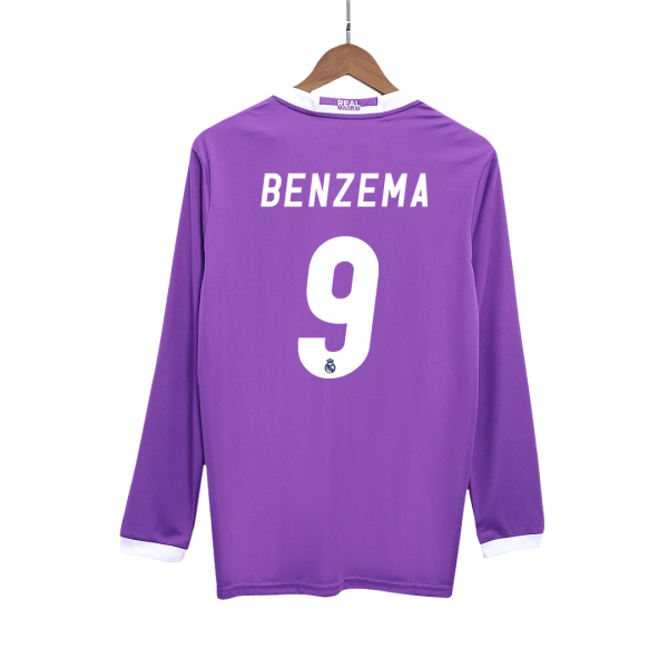 Retro Real Madrid Borta Fotbollströja BENZEMA #9 2016/17 långärmad