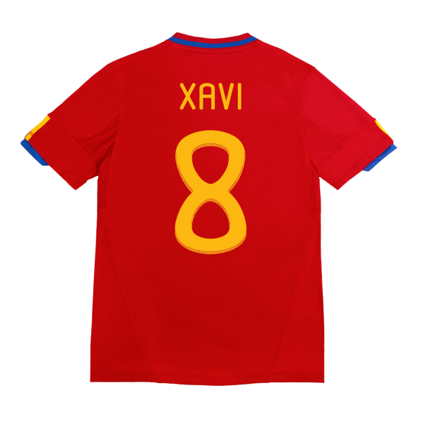 XAVI #8 Spanien Hemma Fotbollströjor 2010 Retro