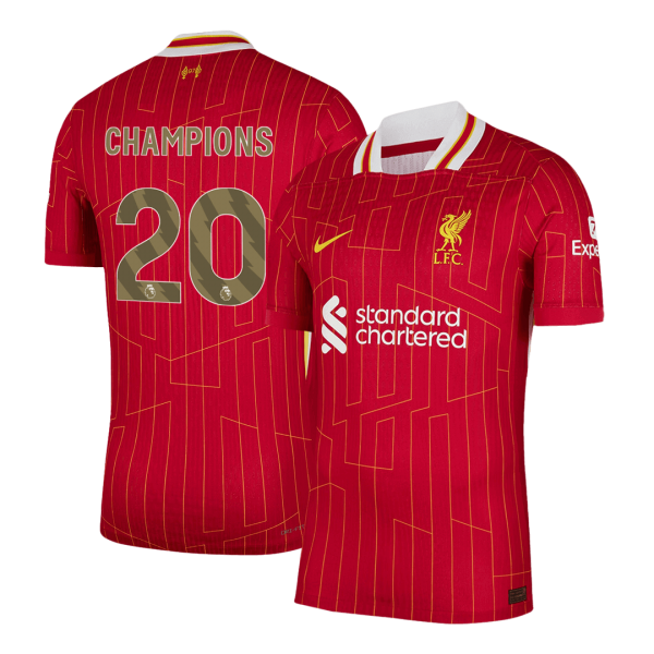 CHAMPIONS #20 Liverpool Hemma Fotbollströjor  röd Autentisk