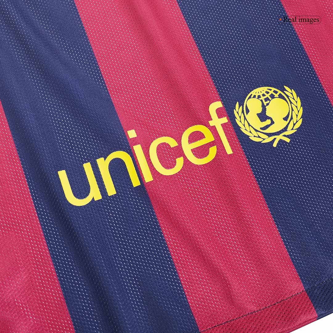 Retro Barcelona Hemma Fotbollströja SUÁREZ #9 2014/15 långärmad - Bild 3