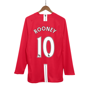 Retro Manchester United Hemma Fotbollströja ROONEY #10 2007/08 långärmad