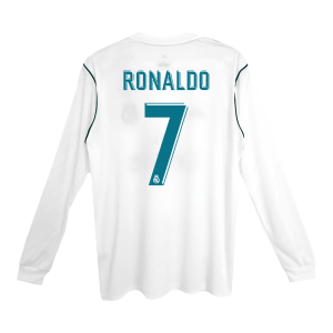 Retro Real Madrid Hemma Fotbollströja RONALDO #7 2017/18 långärmad