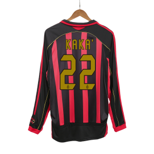 Retro AC Milan Hemma Fotbollströja KAKA' #22 2006/07 långärmad