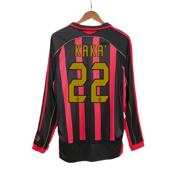 Retro AC Milan Hemma Fotbollströja KAKA' #22 2006/07 långärmad