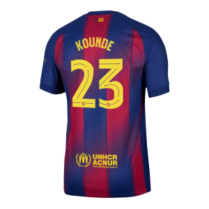 Barcelona Tröja KOUNDE #23 2025/26 Hemma Autentisk Röd & Blå - UCL