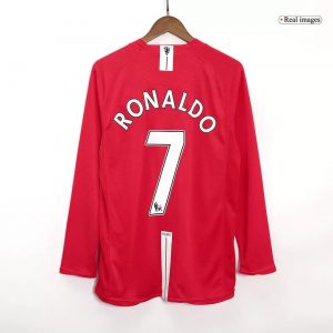Retro Manchester United Hemma Fotbollströja RONALDO #7 2007/08 långärmad