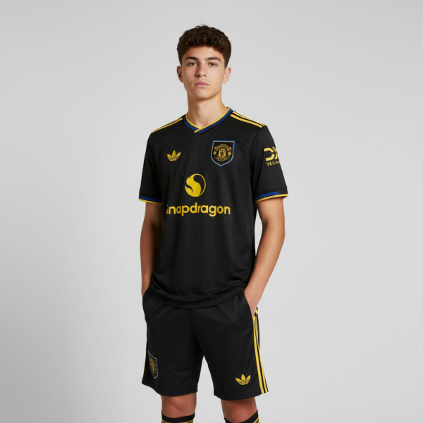 Manchester United Tröja 2025/26 Tredjeställ Svart Barn