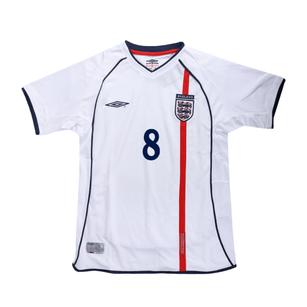 SCHOLES #8 England Hemma Fotbollströjor 2002 Retro