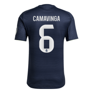 Real Madrid Tröja CAMAVINGA #6 2025/26 Borta Autentisk Mörkblå