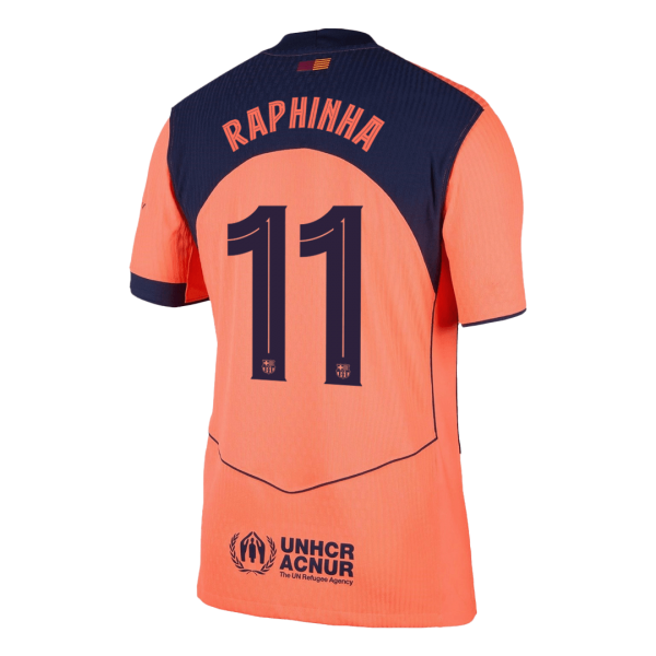 Barcelona Tröja RAPHINHA #11 2025/26 Tredje Autentisk Orange - UCL