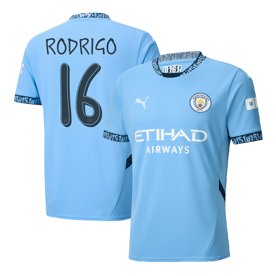 Manchester City Hemma Fotbollströja RODRIGO #16 UCL - Bild 2